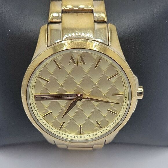 Armani Exchange AX5201 Women Gold Stainless Steel Analog Dial Quartz Watch BC563